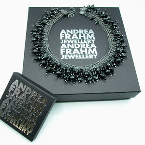 COLLIER DE CHIEN Silber925, rutheniert - schwarzer Spinell