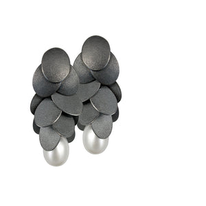 Ohrschmuck LEAVES Silber, goldplattiert mit Süsswasser-Perle