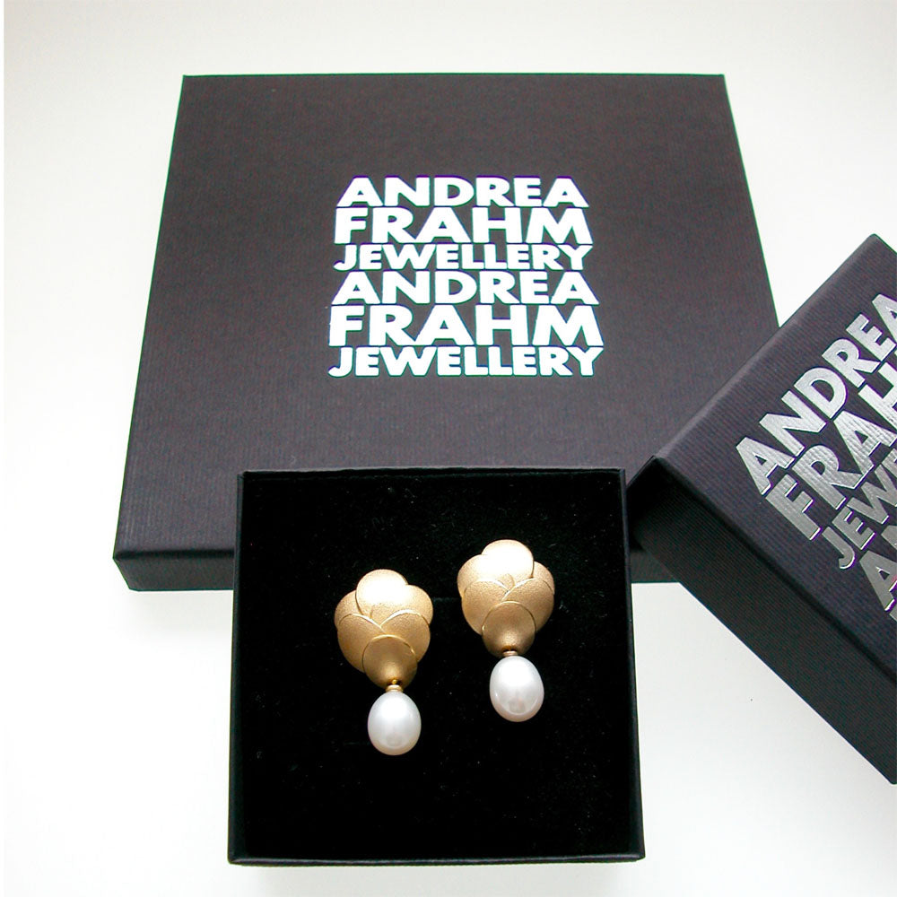 Ohrschmuck SHRIMPS Silber, vergoldet, Perle