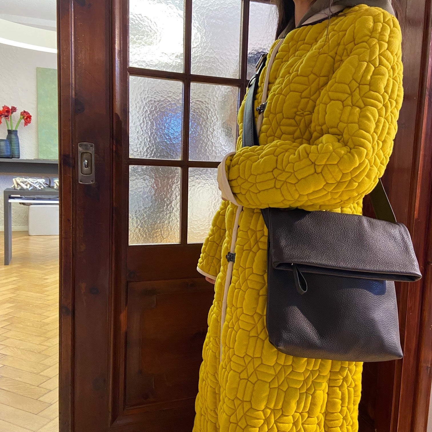 Ackermann Tasche | LONDON M aus schwarzem Softnappa