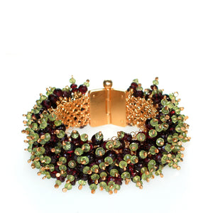Armschmuck SEAGRAS Silber925, goldplattiert - Granat und Peridot