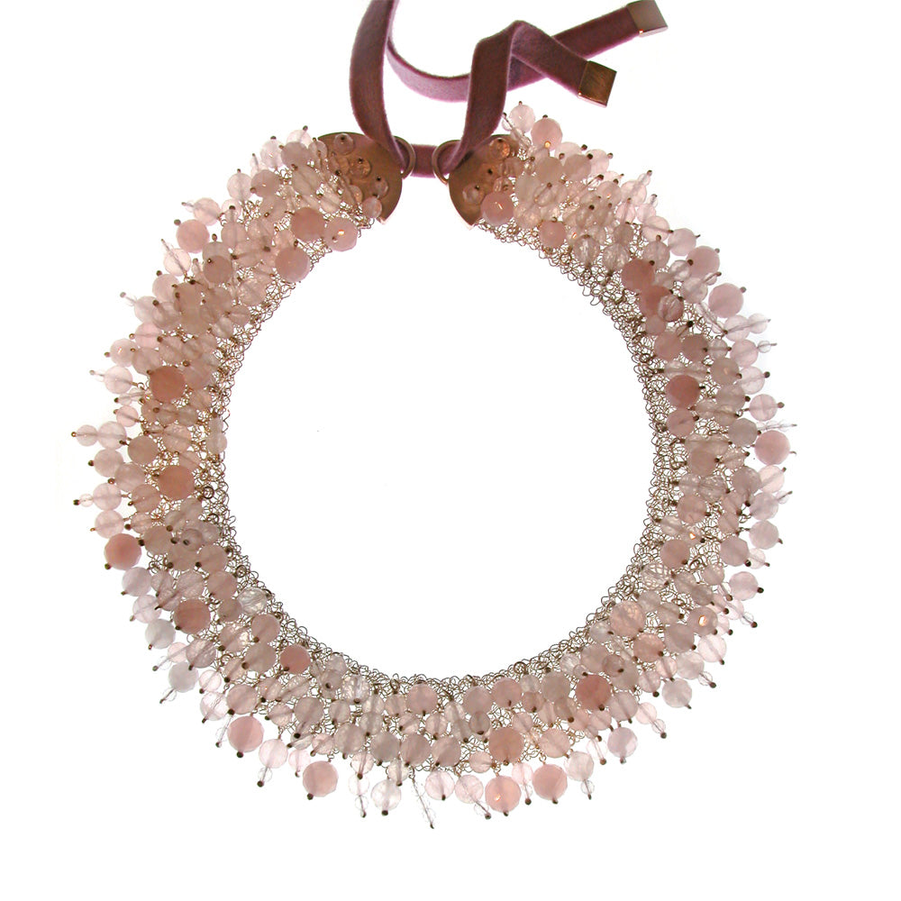 COLLIER DE CHIEN Silber925 - Rosenquarz