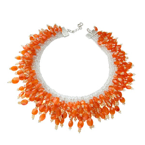 COLLIER DE CHIEN Silber925, Karneol